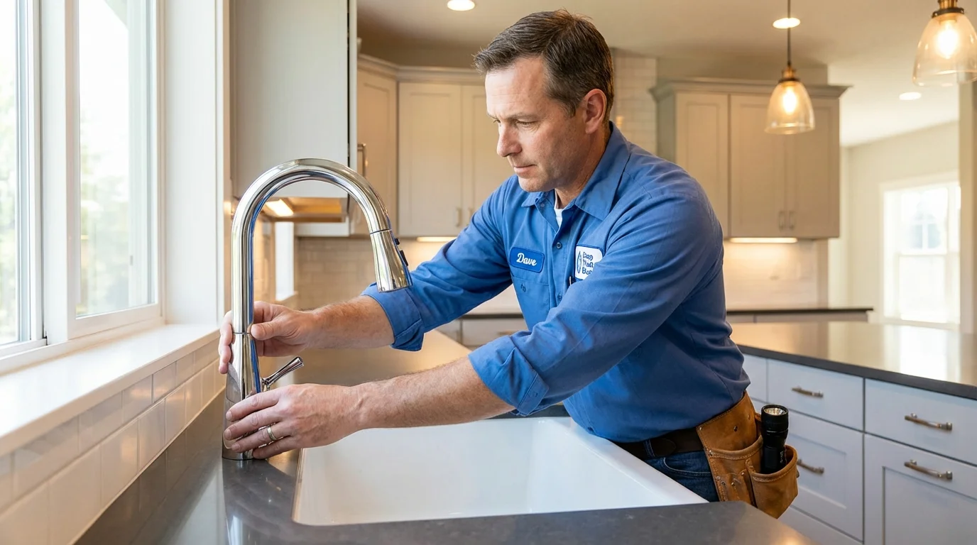 Kitchen faucet installation by Johns Plumbing LLC in West Lafayette